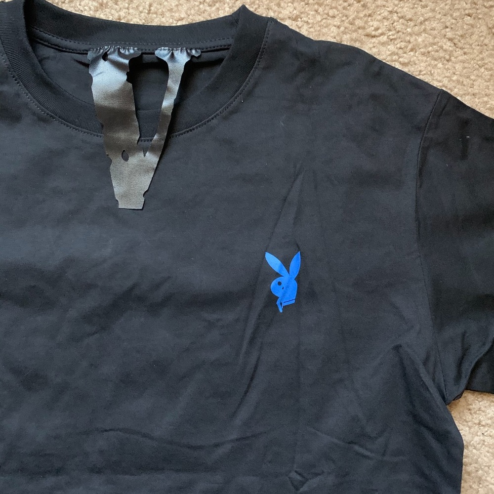 Vlone X playboy Tshirt size medium small black blu